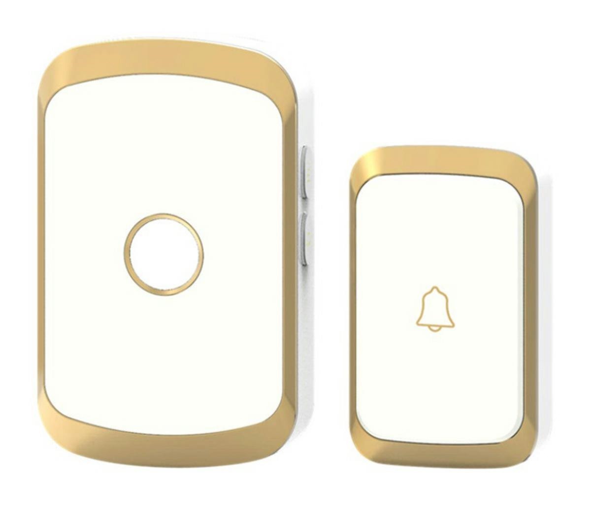Sonerie poarta, 36 melodii, 4 niveluri volum, IP44, 110 dB, 433,92 MHz, 50/60Hz, 85-260V, 7,7 x 4,6 x 2cm, alb/auriu - imagine 5
